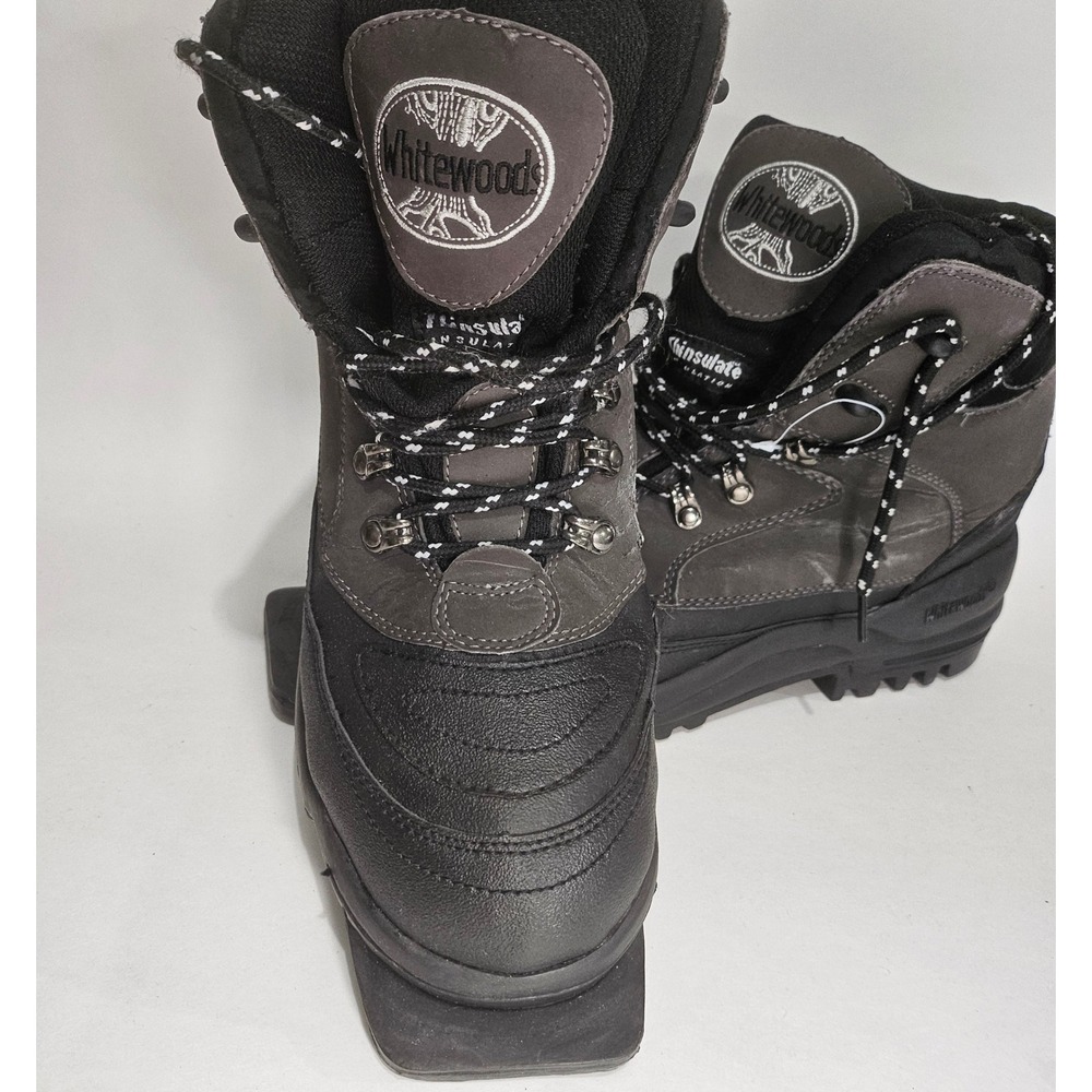 Whitewoods 75mm 3-Pin Cross Country Ski Boots Thinsulate Black Grey EU 43 Mens